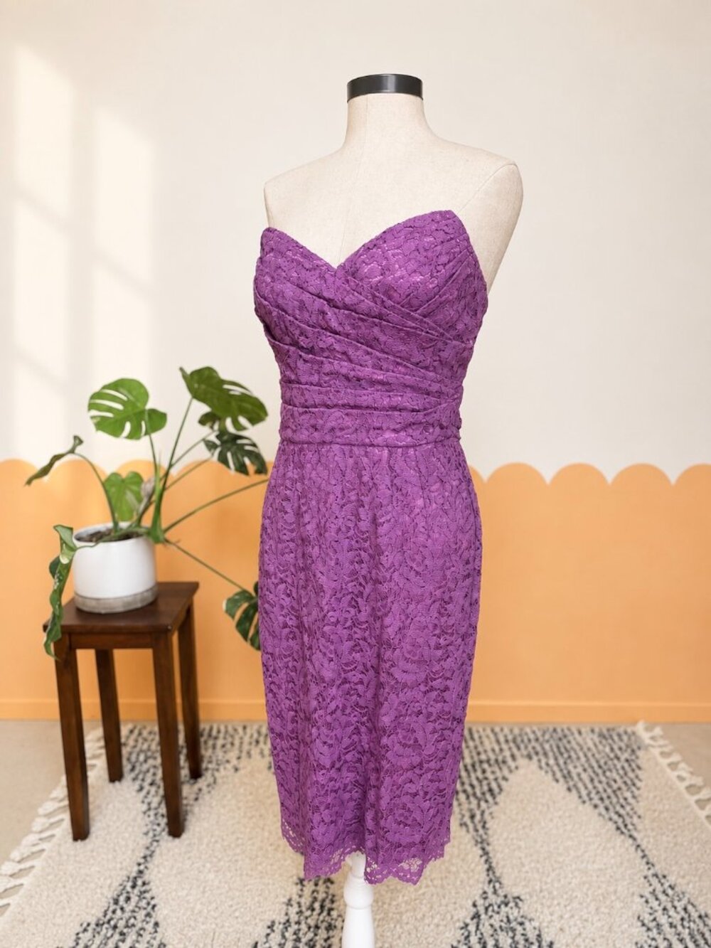 Dolce & Gabbana purple lace mini dress